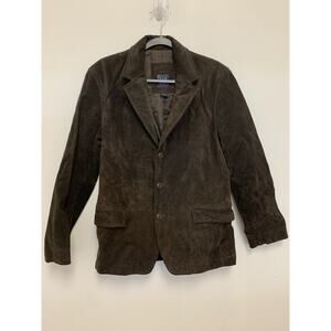 Vintage Gap Brown Suede Leather Blazer Jacket Size Small